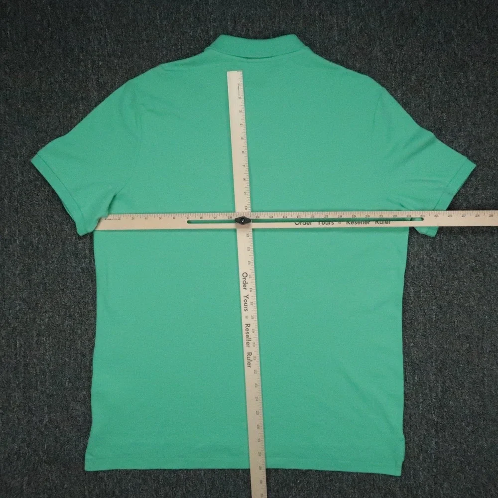 Polo Ralph Lauren Shirt Mens Large Green Classic Fit Mesh Polo Short Sleeve